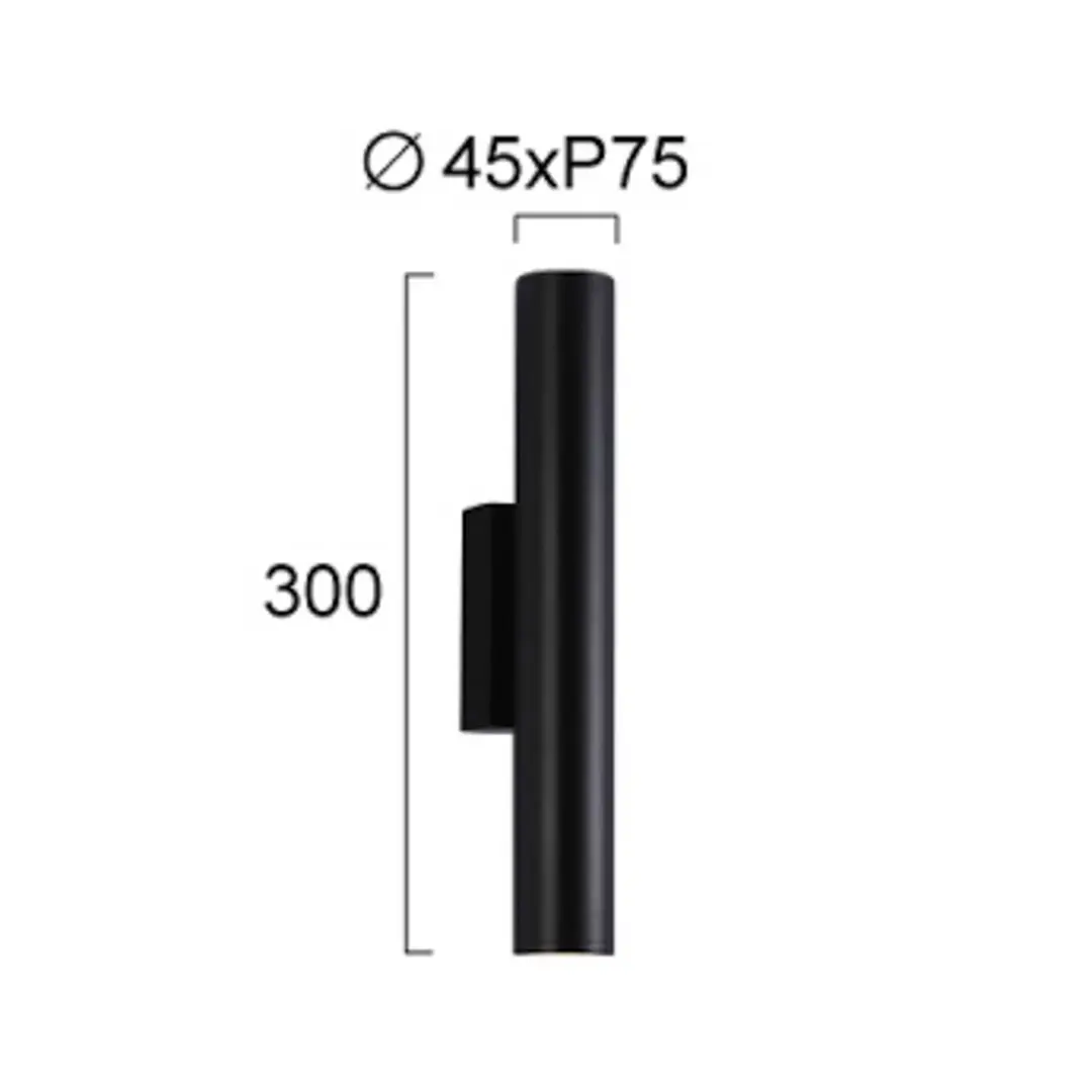 Viokef LED-Außenwandlampe City, Höhe 30 cm, schwarz, Metall