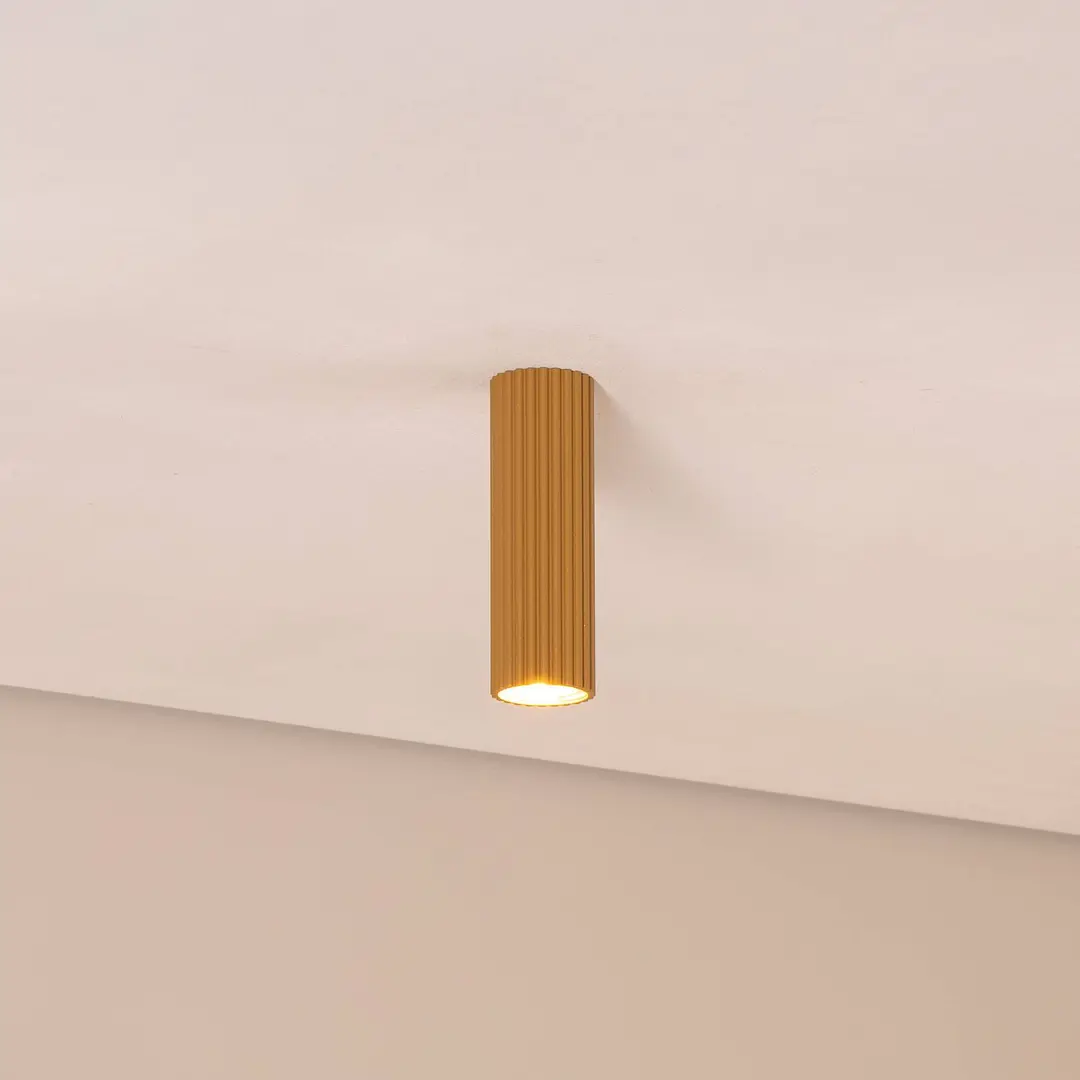 SOLLUX LIGHTING Deckenleuchte Karbon, goldfarben, Höhe 20 cm, Aluminium