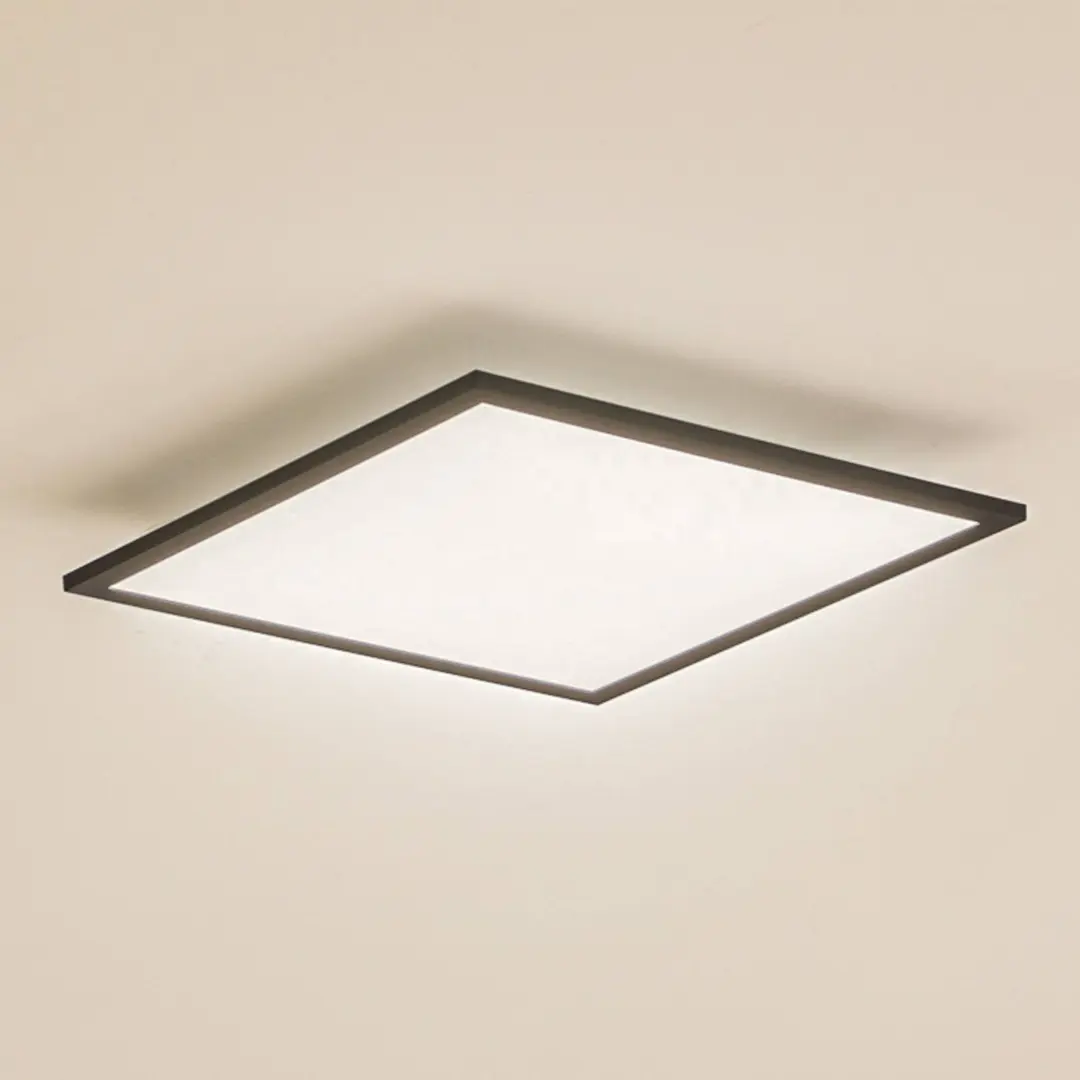 Lindby LED-Panel Enhife, schwarz, 40 x 40 cm, Metall, 4.000K