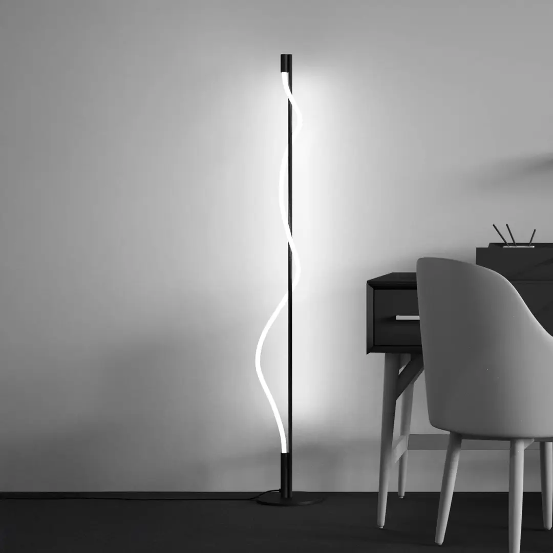Maytoni LED-Stehleuchte Tau, schwarz, Alu, Höhe 150 cm