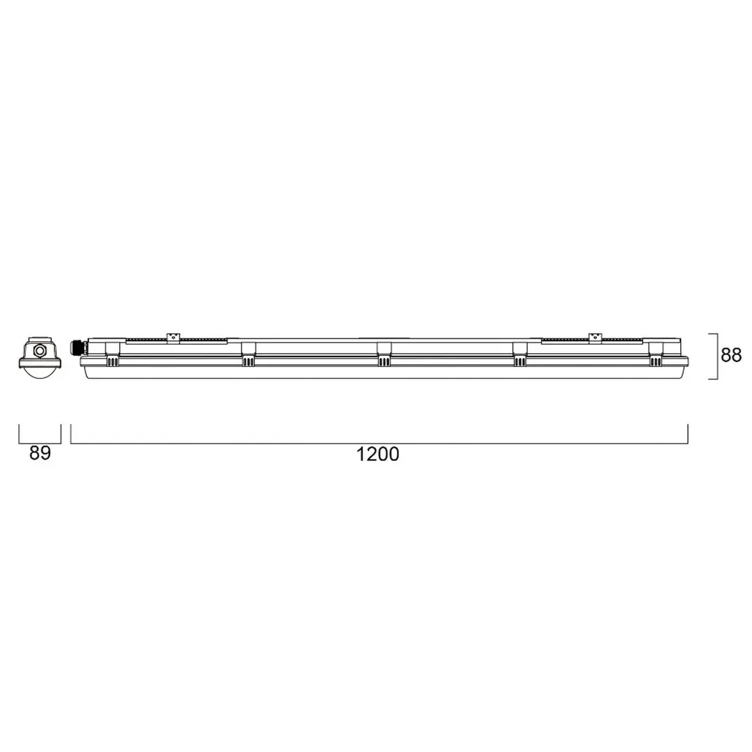 Sylvania LED-Sensor-Wannenleuchte RESISTO, grau, 120 cm 34 W 840 IP66