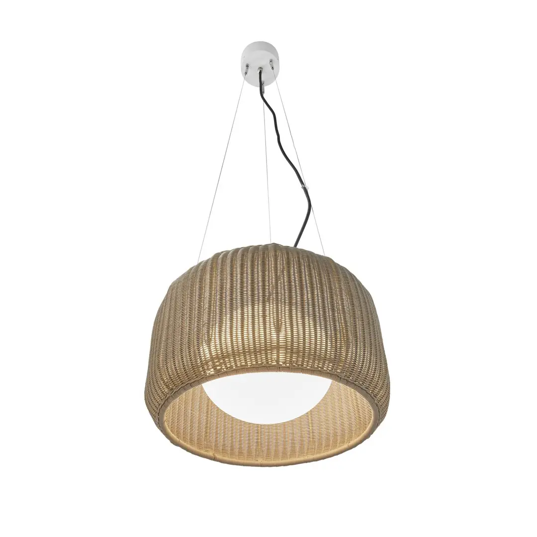 Bover LED-Außen-Hängelampe Fora S, naturweiß/beige, Ø 50 cm
