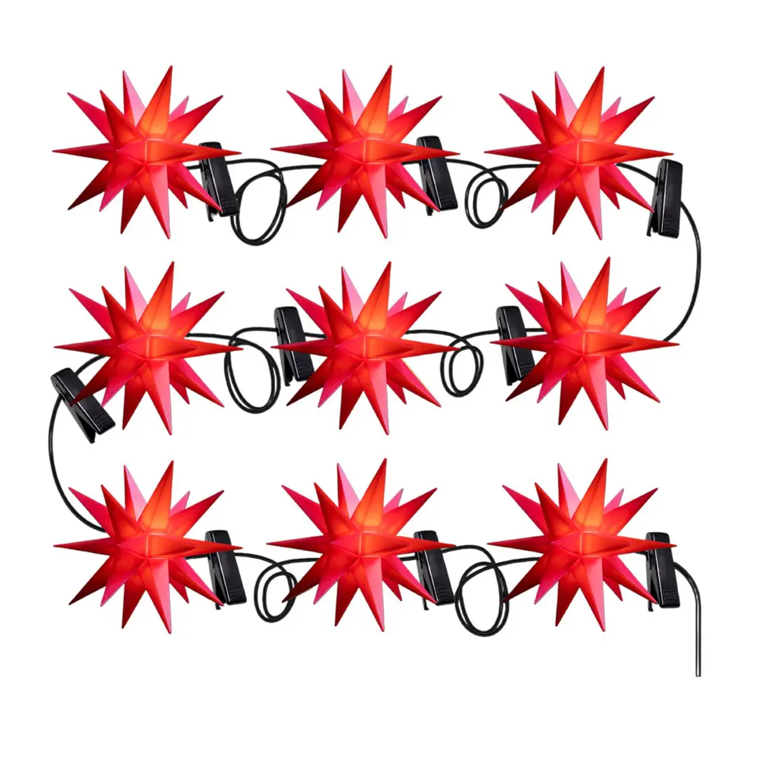Sterntaler LED-Lichterkette mit Baby-Sternen außen 9-fl. rot