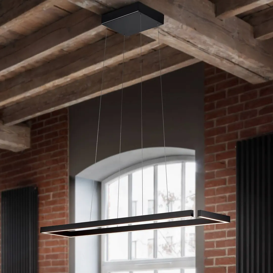 Knapstein LED-Hängelampe Marisa-100, schwarz matt, 100 x20cm