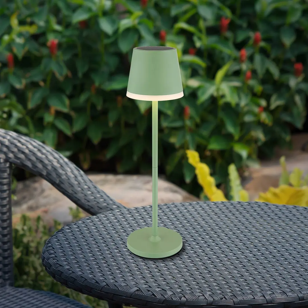 Globo LED-Solarleuchte Metall, hellgrün, Höhe 41 cm, IP44