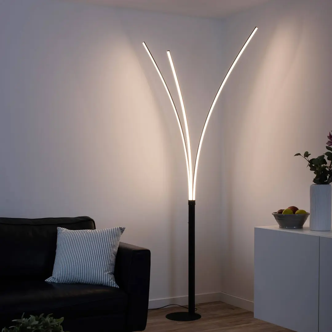 JUST LIGHT. GmbH LED-Stehleuchte Maja, dreiflammig schwarz