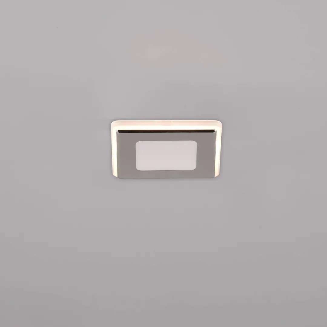 Trio Lighting LED-Einbauleuchte Nimbus IP44 8,5x8,5cm 830 chrom