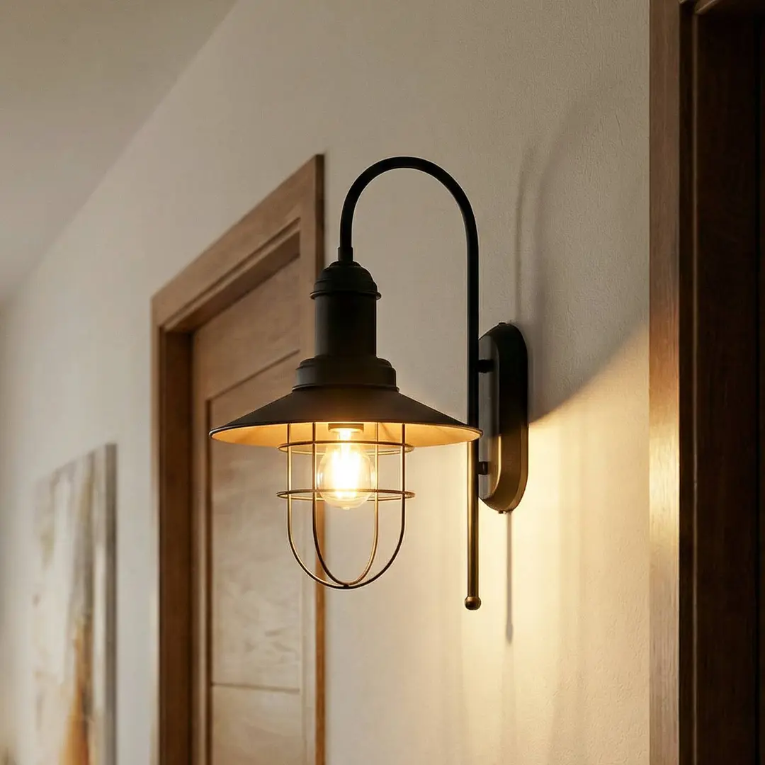 ROYALTECH Wandleuchte Gadi, schwarz, Metall, Höhe 48 cm
