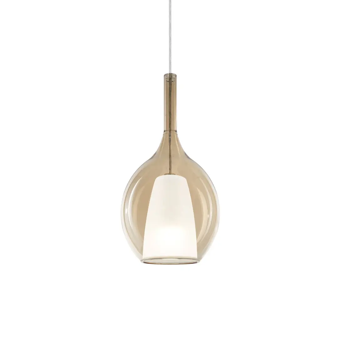 Ideal Lux Pendellampe Kalique 2, amberfarben, Ø 18 cm