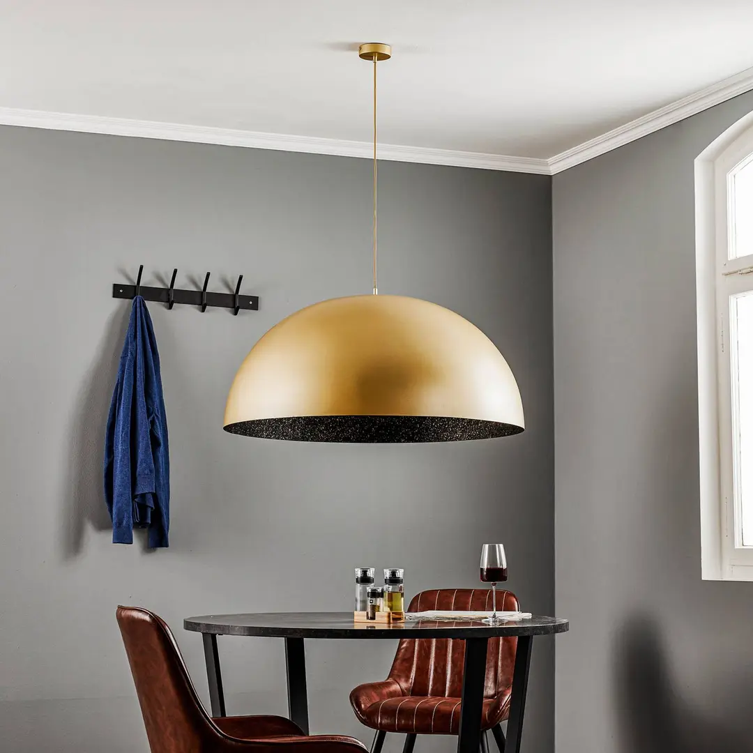 Sigma Hängeleuchte Fera, gold/schwarz gesprenkelt, Ø90cm