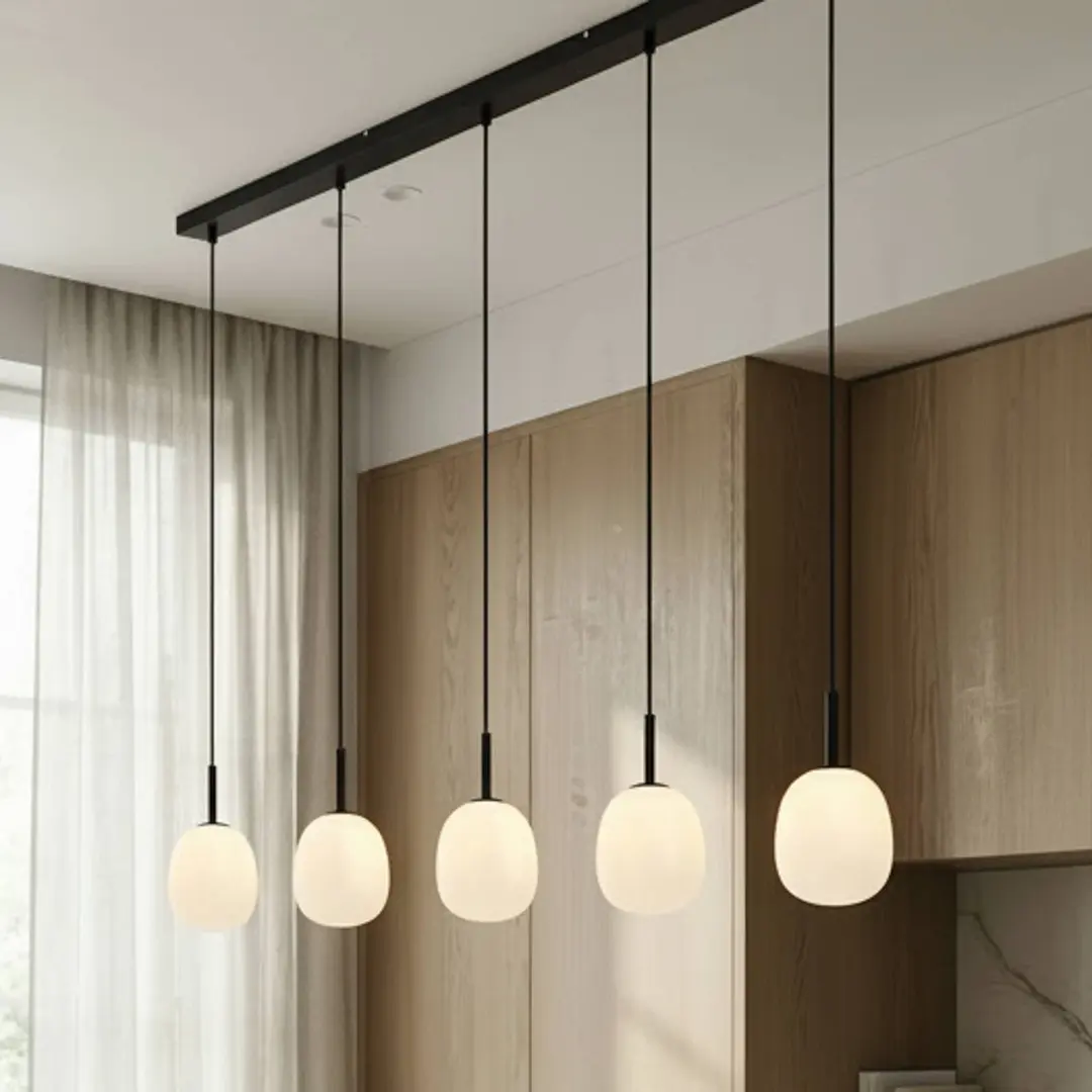 Lindby Pendelleuchte Etiena, 116 cm, 5-flammig, Glas, G9