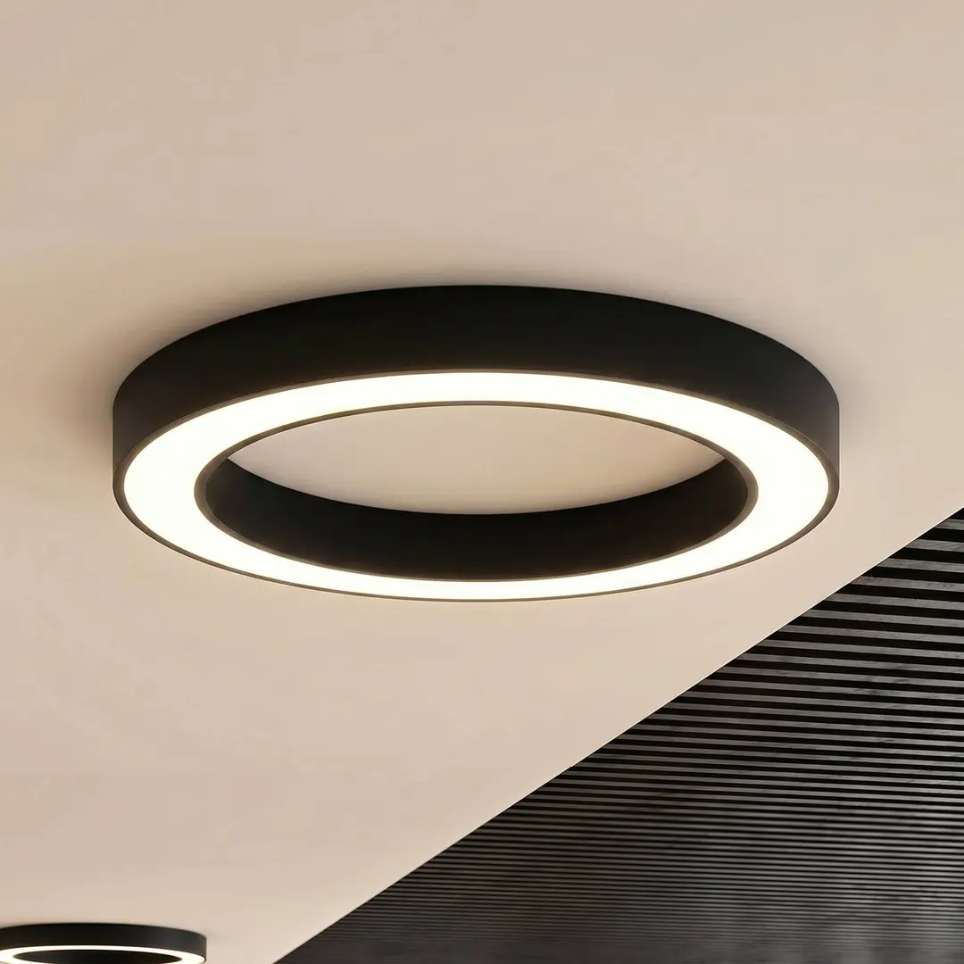 Arcchio LED-Deckenleuchte Sharelyn, Ø80 cm, schwarz, dimmbar