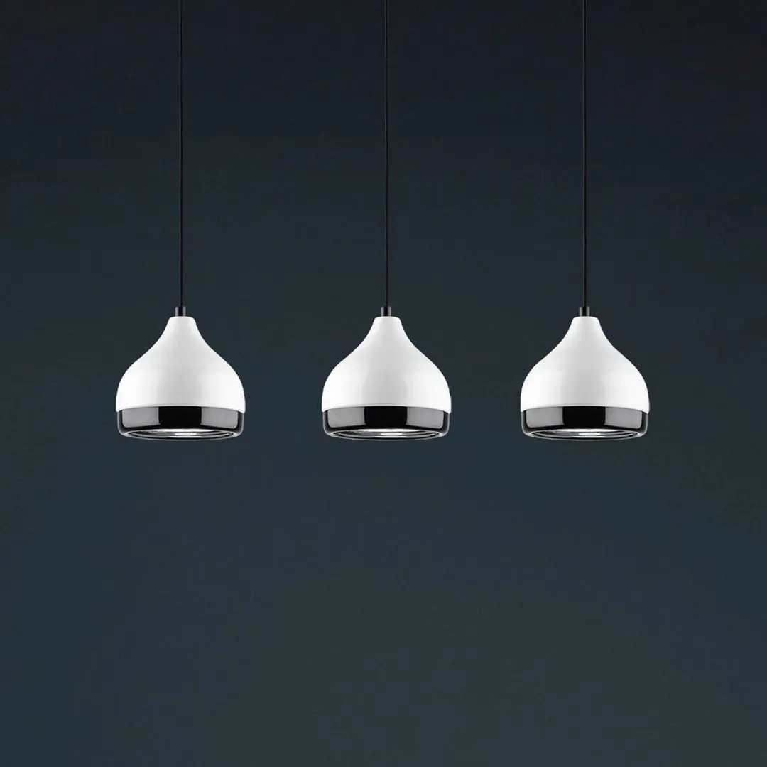Opviq Hängeleuchte Yildo 6878 weiß/schwarz Metall 3-flammig linear