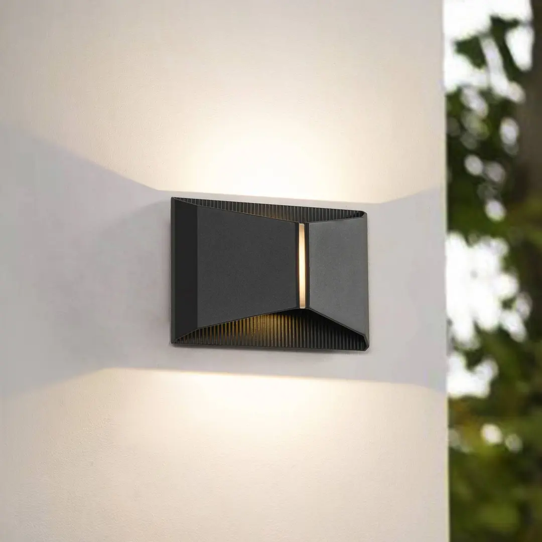 Lindby LED-Außenwandleuchte Anlira, schwarz, Up & down, IP65