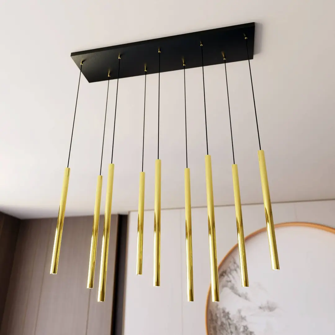 EMIBIG LIGHTING Hängeleuchte Selter, goldfarben, 9-flammig, Metall