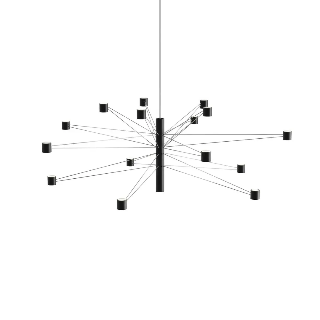 kdln LED-Hängelampe POLAR 15.3, Ø 124 cm schwarz 15-flg. dim