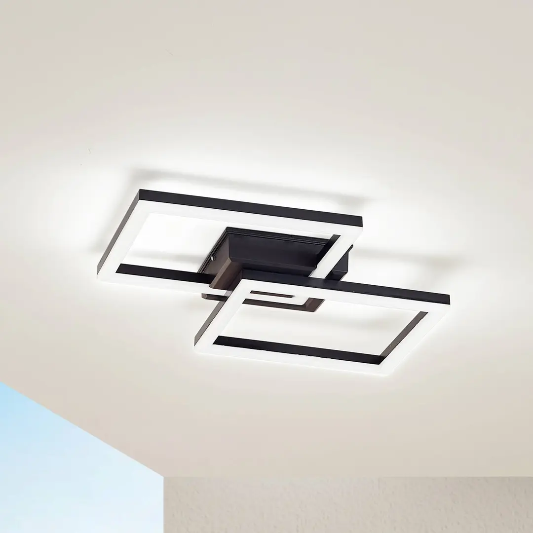 Lindby LED-Außendeckenlampe Finian, 48cm x 48cm, CCT dimmbar