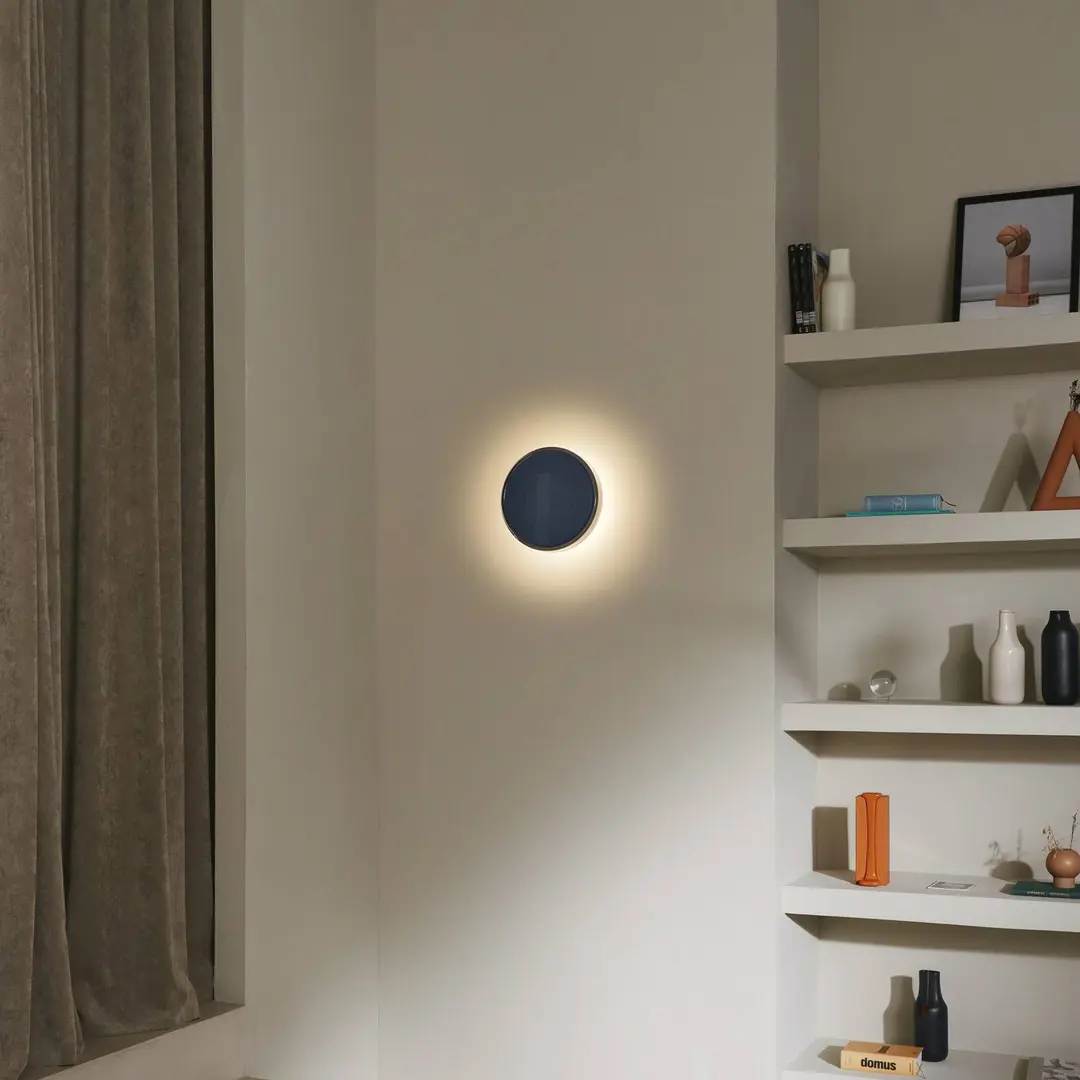 MARSET LED-Wandlampe Caramel, blau, Ø 38 cm, TRIAC, Glas