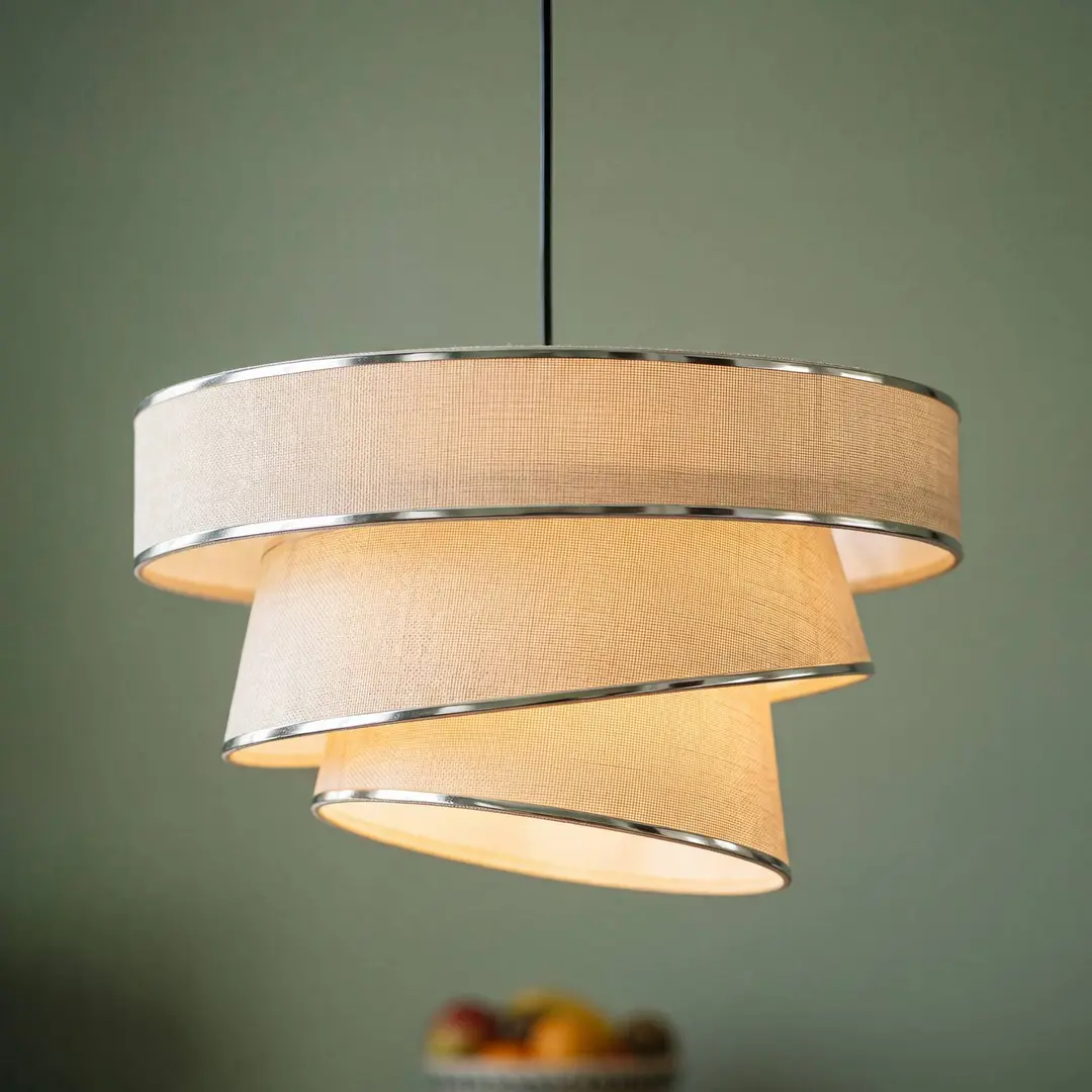 OSRAM Hängeleuchte Decor Glittey, beige, Ø 40 cm, Textil