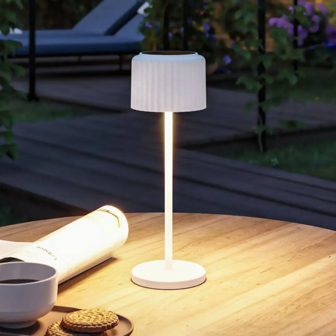 Paulmann LED-Solar-Tischlampe Else, weiß, IP44, dim
