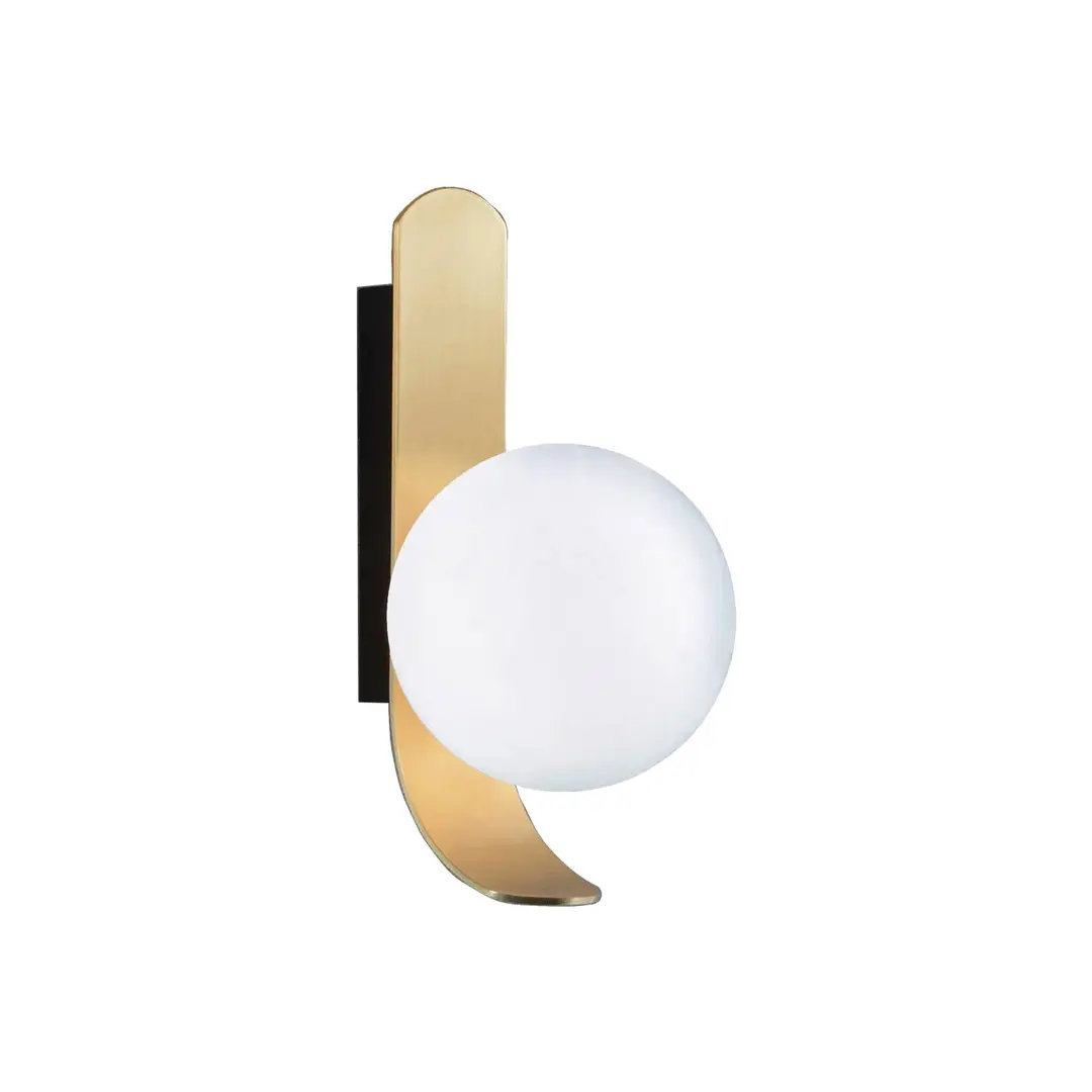 Viokef Wandleuchte Polina, Kugelschirm aus Glas, gold