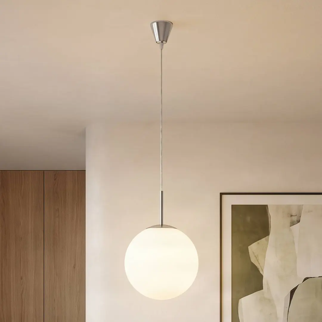 Lindby Hängeleuchte Marike, Ø 30 cm, weiß, Glas, Kugel, E27