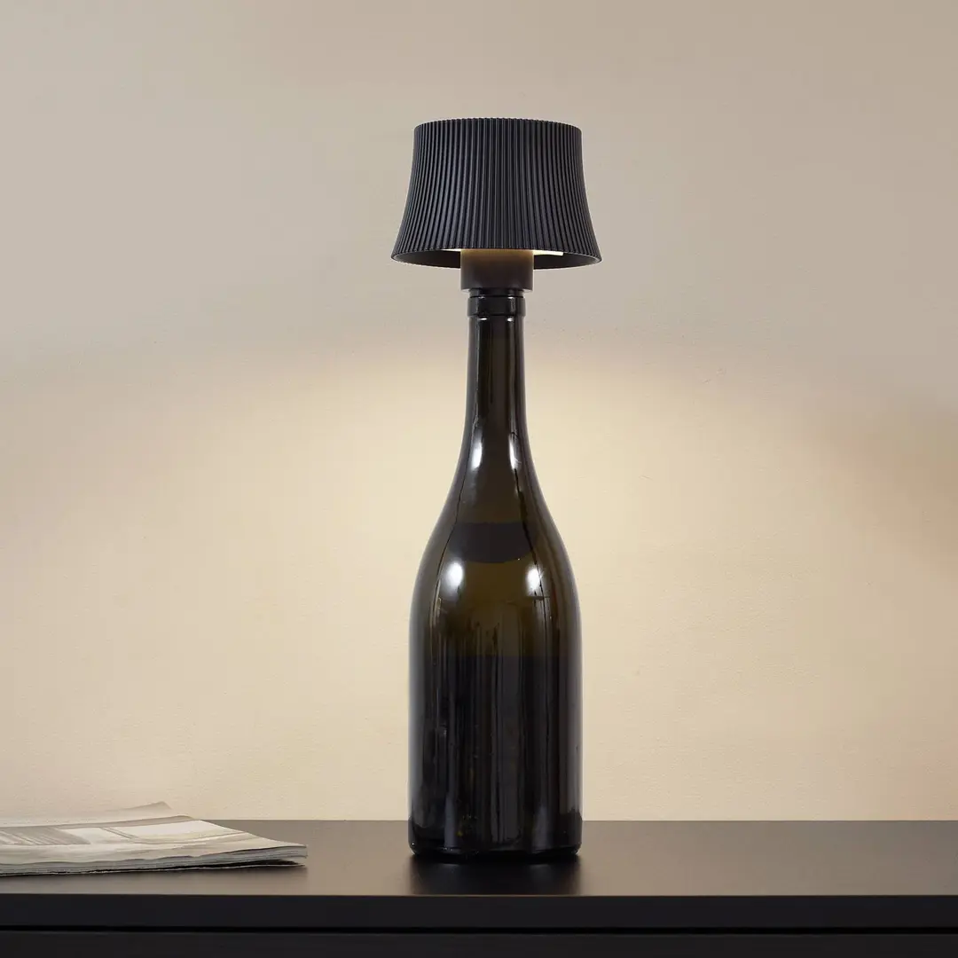Lindby LED-Akkutischleuchte Linor, schwarz, USB, Touchdimmer
