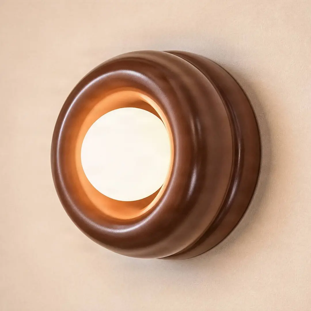 Argon Wandleuchte Tina, terracotta/opal, Glas, Ø 19 cm