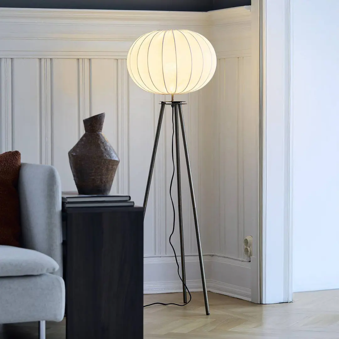 PR Home Stehleuchte Base, bronze, Höhe 125 cm, Textil