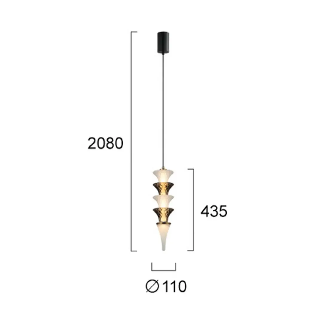 Viokef LED-Pendellampe Venera, Höhe 43 cm, weiß/braun, Glas