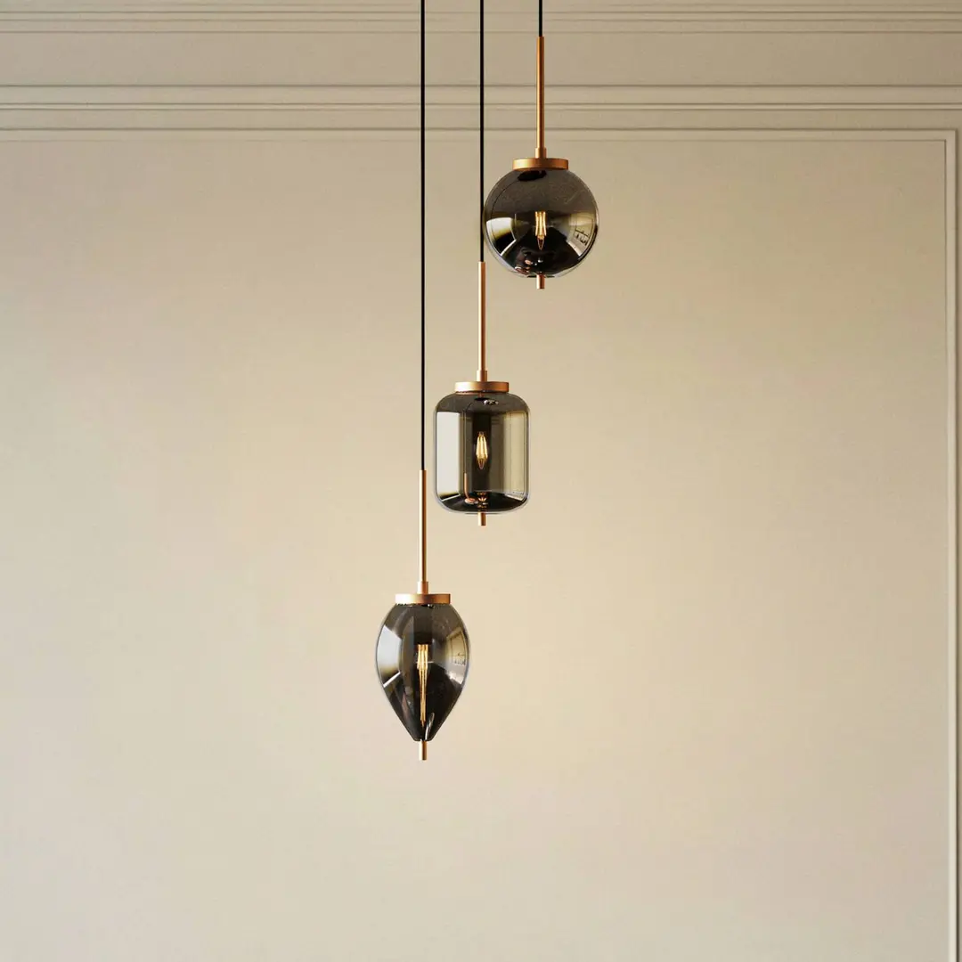 Lucande Hängeleuchte Elani, 3-flammig, Ø 36 cm, Glas