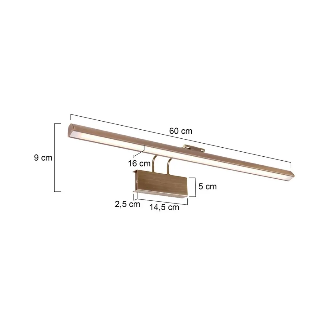 Steinhauer LED-Wandleuchte Litho, bronze, Metall, CCT, Breite 60 cm