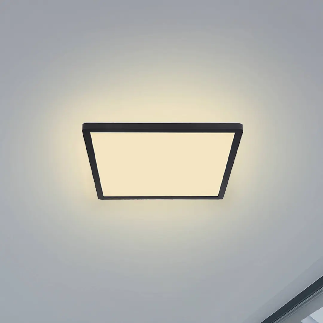 Globo LED-Deckenleuchte Sapana, eckig, dimmbar, schwarz