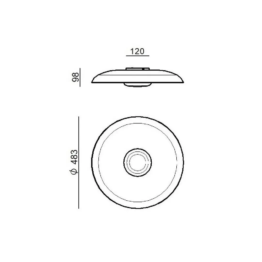 Linea Light LED-Deckenlampe Basin_P, weiß, Metall, Ø 48 cm