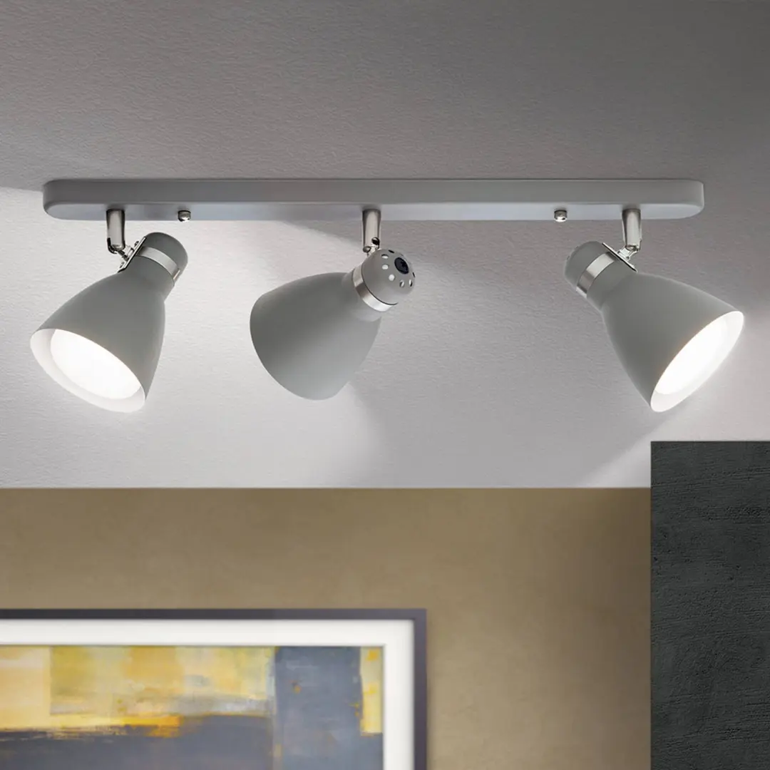 Orion Deckenstrahler School, dreiflammig, grau