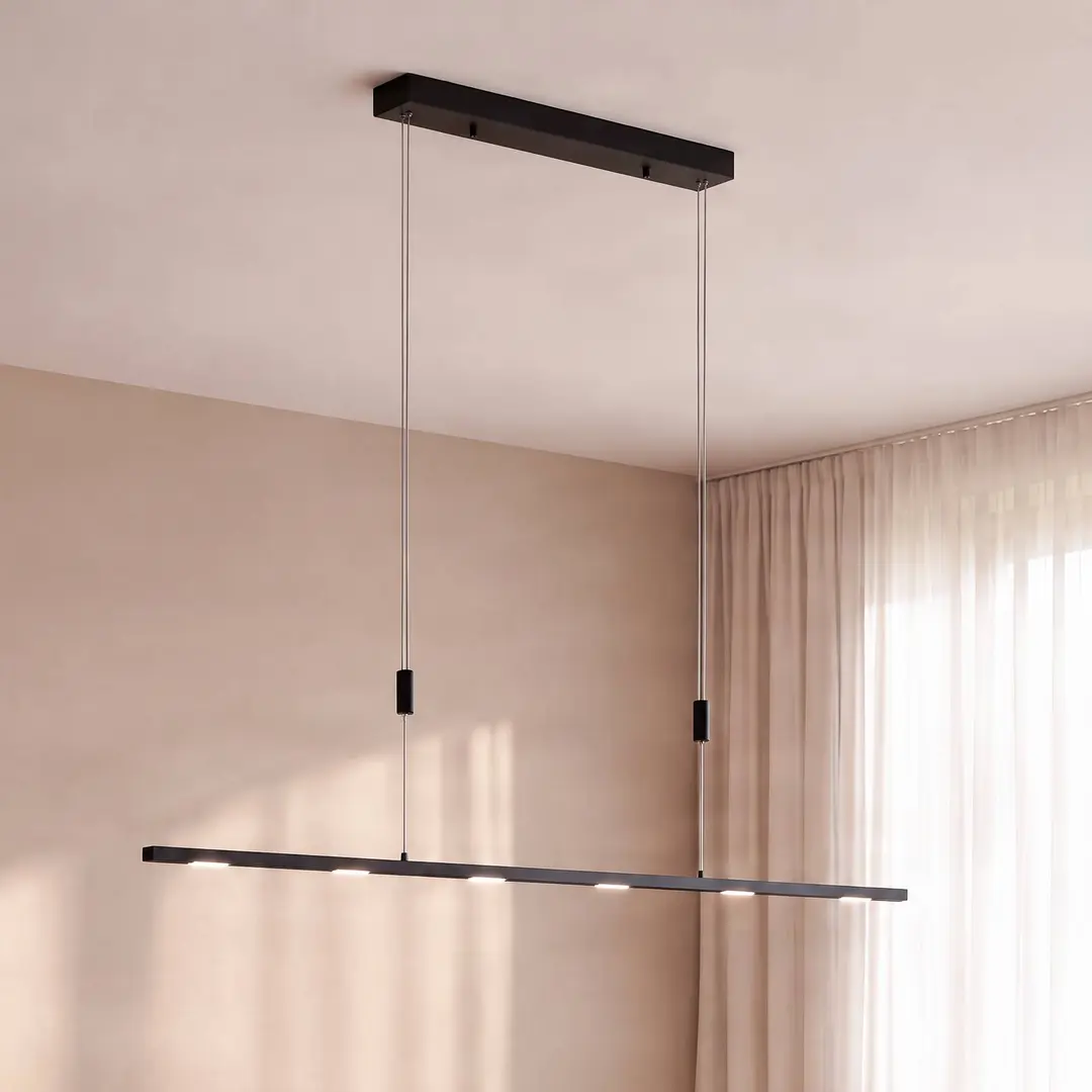 Lucande LED-Pendellampe Stakato, 120 cm, 6-flg., dimmbar