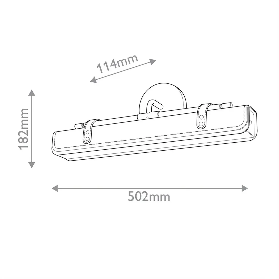Quintiesse LED-Wandleuchte VALISE, braun/altmessing, 50 cm, Kunstleder
