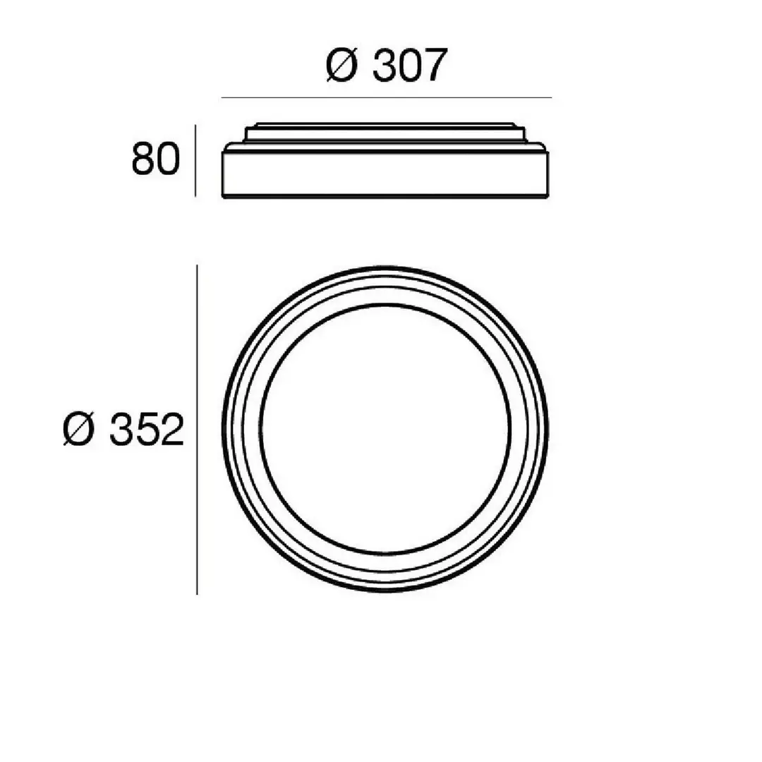 Linea Light LED-Wandleuchte Iside, schwarz, Metall, Ø 35 cm, IP40