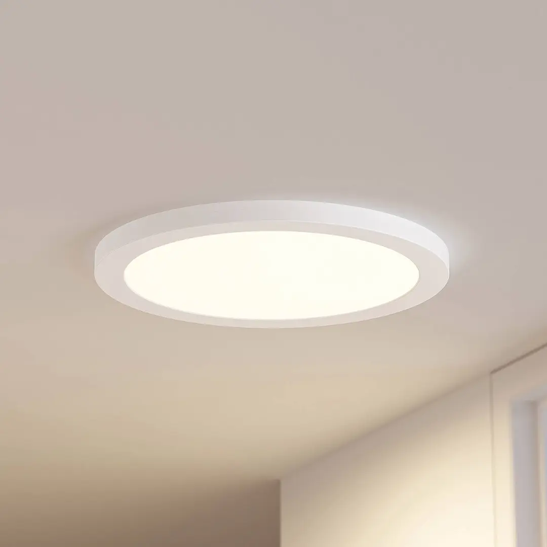 Prios LED-Deckenlampe Aureka, Bewegungsmelder, Ø 33 cm, weiß