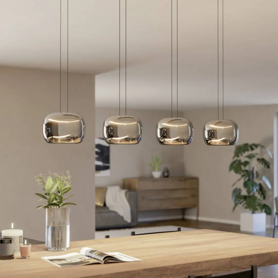 EGLO LED-Hängelampe HORTUNAS, Länge 126 cm, 4-flg., schwarz