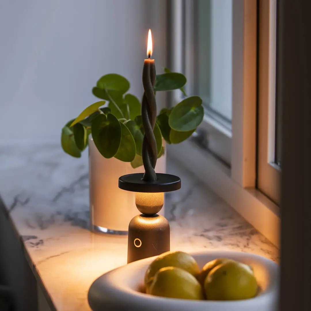 Konstsmide LED-Akku-Tischlampe Nantes, schwarz, Alu, IP54, Dimmer, CCT