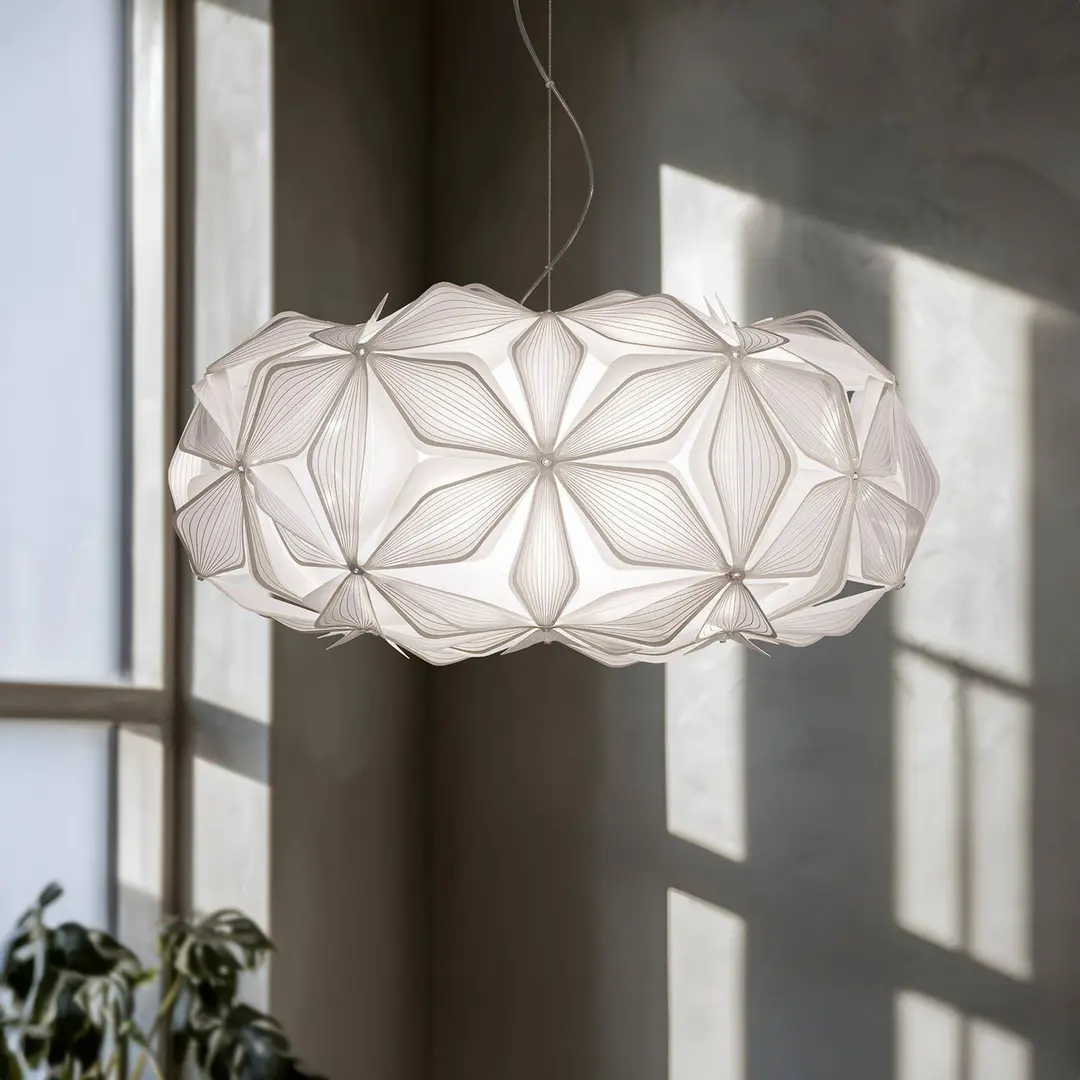 Slamp Pendellampe C'EST LA VIE, weiß/Kabel transparent, Ø 53 cm