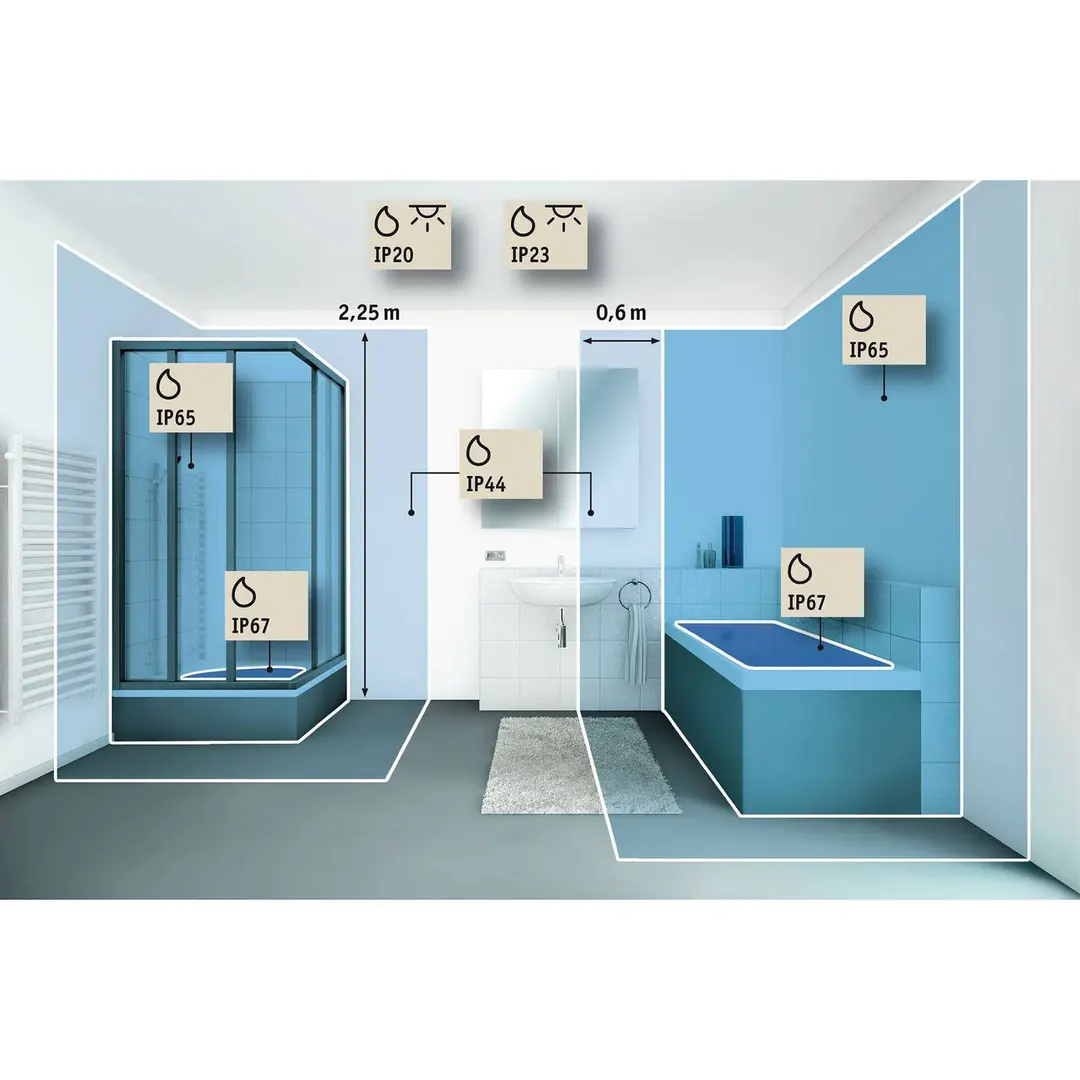 Paulmann Jora LED-Kosmetikspiegel, IP44 mit Schalter, silber