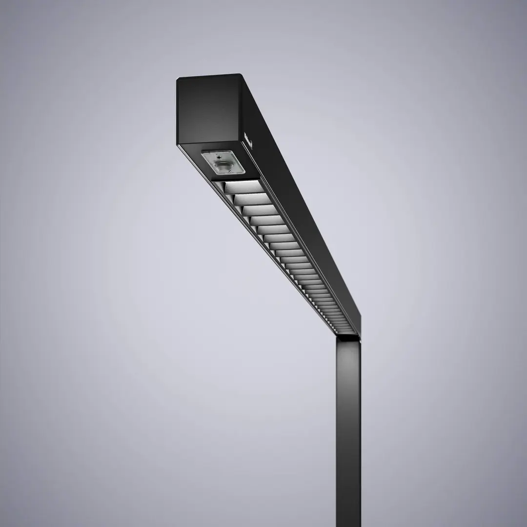 Waldmann LED-Stehlampe Straight.single, schwarz, 3000K, Sensor, 205cm
