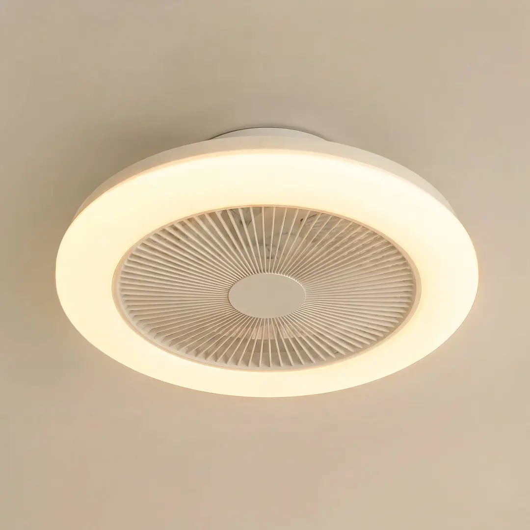 Lindby LED-Deckenventilator Vedin, weiß, DC, Ø 45 cm, RGBW