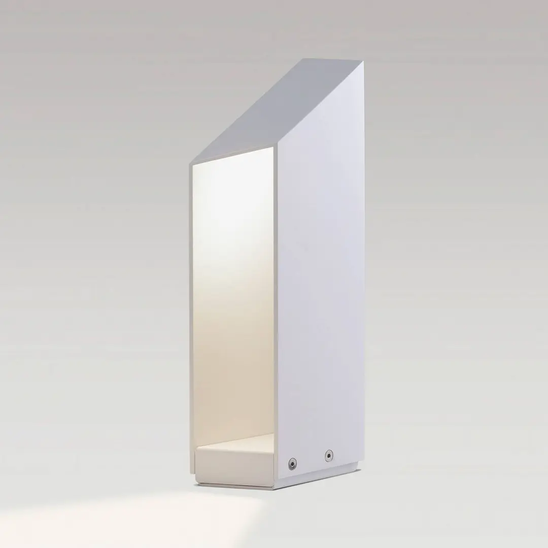 MARSET LED-Sockellampe Domus, Höhe 37 cm, weiß, Aluminium