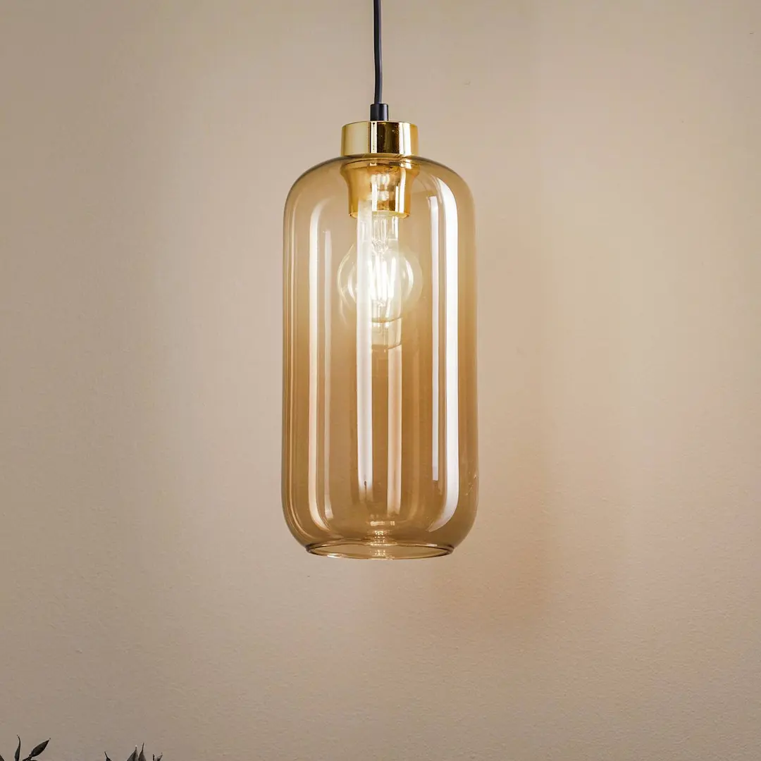 TK Lighting Hängeleuchte Marco Green, 1-flammig, braun