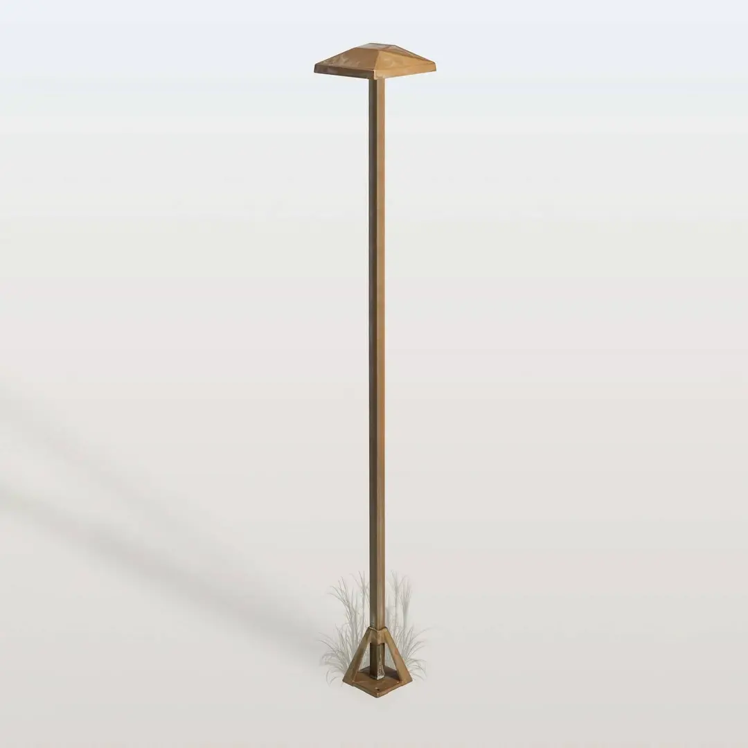 Moretti Luce LED-Wegeleuchte Aura Edge, Höhe 100 cm, messing antik, IP65