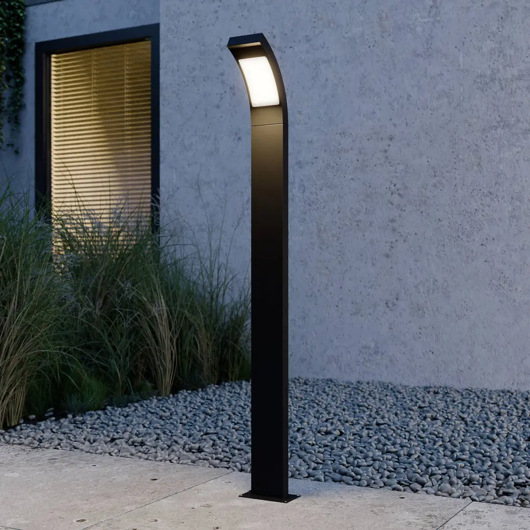 Lucande LED-Wegelampe Juvia, 100cm, anthrazit, Metall, IP54