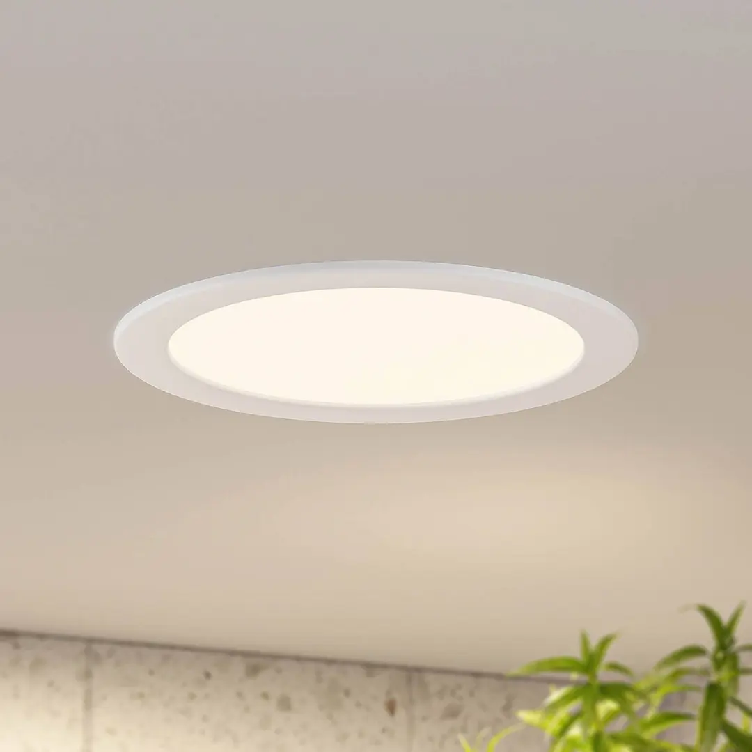 Prios LED-Einbaulampe Cadance, weiß, 24 cm, CCT, IP44